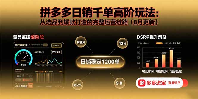 （15850期）拼多多日销千单高阶玩法：从选品到爆款打造的完整运营链路（8月更新）凯哥轻创网-轻创网-创业网-网创项目资源站-副业项目-创业项目-搞钱项目凯哥轻创网