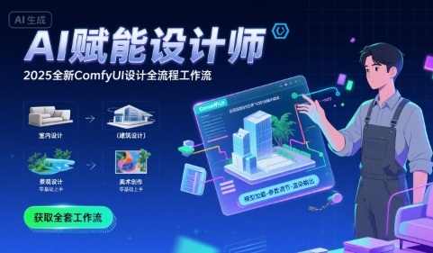 AI赋能设计师， 2025全新comfyui设计全流程工作流 ，室内-建筑-景观-美术，零基础直接上手凯哥轻创网-网创项目资源站-副业项目-创业项目-搞钱项目凯哥轻创网