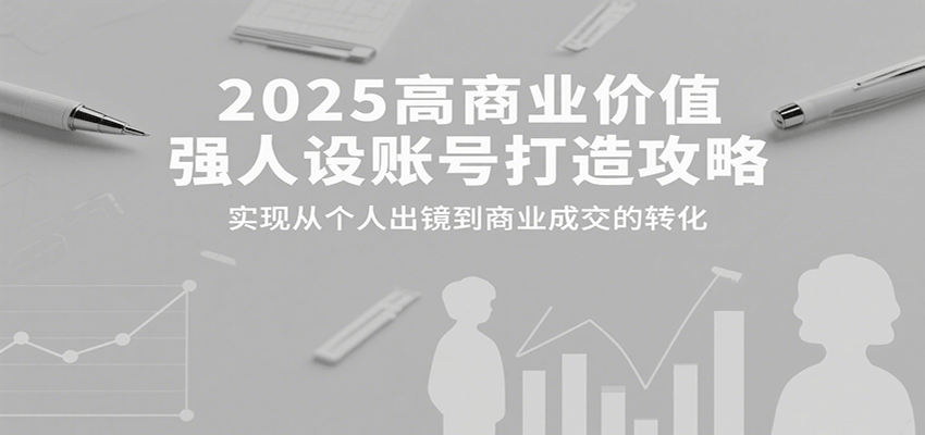 2025高商业价值强人设账号打造攻略，实现从个人出镜到商业成交的转化凯哥轻创网-轻创网-创业网-网创项目资源站-副业项目-创业项目-搞钱项目凯哥轻创网