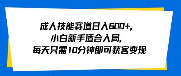 成人技能赛道日入多张，小白新手适合入局，每天只需10分钟即可获客变现凯哥轻创网-轻创网-创业网-网创项目资源站-副业项目-创业项目-搞钱项目凯哥轻创网