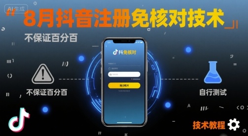 8月抖音注册免核对技术，不保证百分百，自测凯哥轻创网-轻创网-创业网-网创项目资源站-副业项目-创业项目-搞钱项目凯哥轻创网