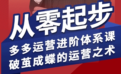 拼多多运营进阶系统课，从零起步，多多运营进阶体系课，破茧成蝶的运营之术凯哥轻创网-轻创网-创业网-网创项目资源站-副业项目-创业项目-搞钱项目凯哥轻创网