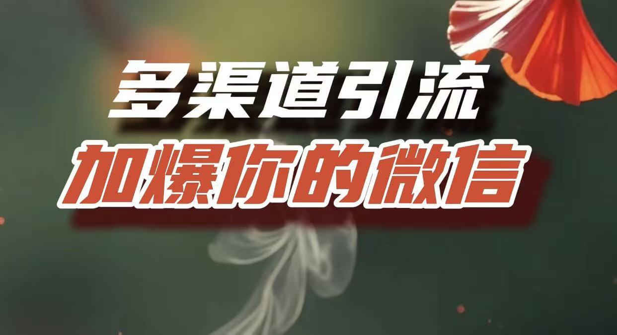 多渠道引流，加爆你的微信，把流量导入到私域，这是每一个想要在互联网赚钱的人必须掌握的底层能力凯哥轻创网-轻创网-创业网-网创项目资源站-副业项目-创业项目-搞钱项目凯哥轻创网