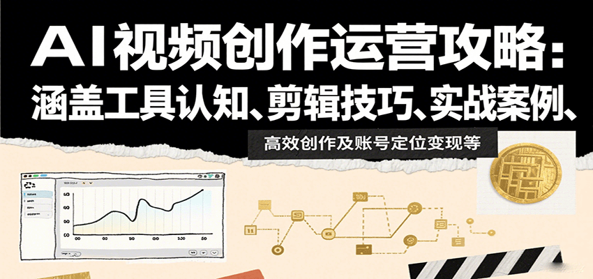 AI视频创作运营攻略：涵盖工具认知、剪辑技巧、实战案例、高效创作及账号定位变现等凯哥轻创网-轻创网-创业网-网创项目资源站-副业项目-创业项目-搞钱项目凯哥轻创网