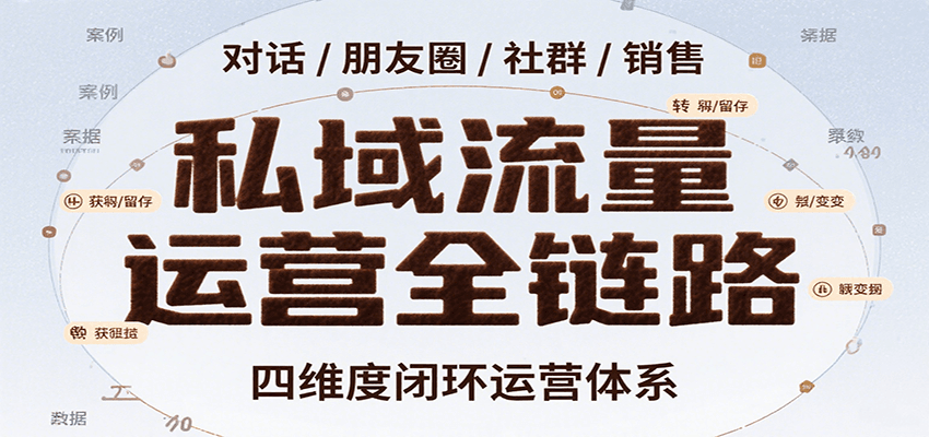 私域流量运营全链路，开场对话设计、朋友圈运营、社群管理、一对一销售SOP凯哥轻创网-网创项目资源站-副业项目-创业项目-搞钱项目凯哥轻创网