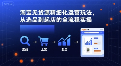 淘宝无货源精细化运营玩法，从选品到起店的全流程实操凯哥轻创网-轻创网-创业网-网创项目资源站-副业项目-创业项目-搞钱项目凯哥轻创网