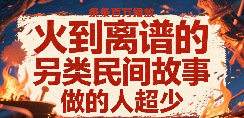 火到离谱的另类民间故事，条条百W播放，做的人超少凯哥轻创网-网创项目资源站-副业项目-创业项目-搞钱项目凯哥轻创网
