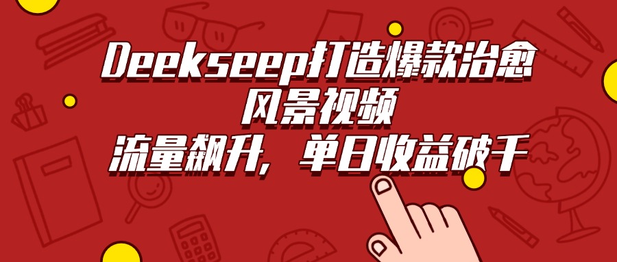 Deekseep打造爆款治愈风景视频，流量飙升，单日收益破千凯哥轻创网-轻创网-创业网-网创项目资源站-副业项目-创业项目-搞钱项目凯哥轻创网