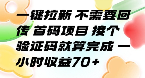一键拉新 不需要回传 首码项目 接个验证码就算完成 一小时收益70+【揭秘】凯哥轻创网-网创项目资源站-副业项目-创业项目-搞钱项目凯哥轻创网