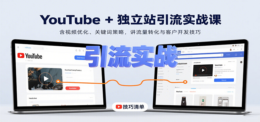 YouTube+独立站引流实战课：含视频优化、关键词策略，讲流量转化与客户开发技巧凯哥轻创网-轻创网-创业网-网创项目资源站-副业项目-创业项目-搞钱项目凯哥轻创网