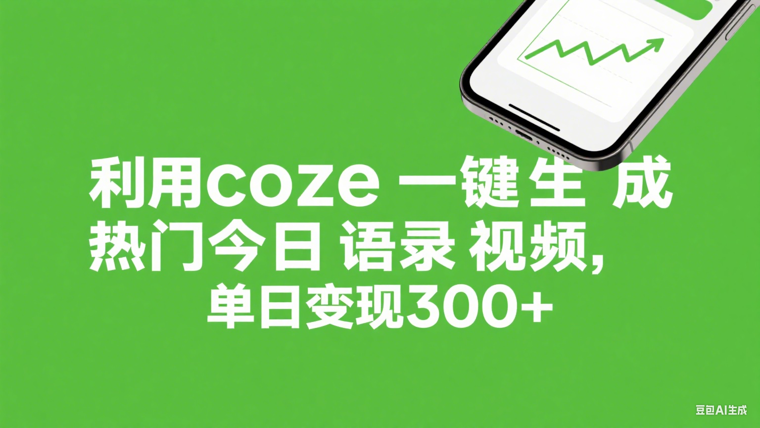 利用coze一键生成热门今日语录视频,单日变现300+凯哥轻创网-轻创网-创业网-网创项目资源站-副业项目-创业项目-搞钱项目凯哥轻创网