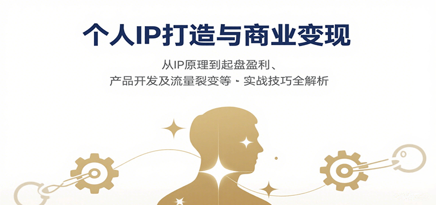 个人IP打造与商业变现，从IP原理到起盘盈利、产品开发及流量裂变等实战技巧全解析凯哥轻创网-轻创网-创业网-网创项目资源站-副业项目-创业项目-搞钱项目凯哥轻创网