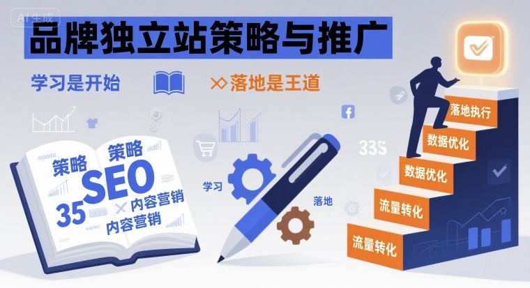 品牌独立站策略与推广，学习是开始，落地是王道凯哥轻创网-轻创网-创业网-网创项目资源站-副业项目-创业项目-搞钱项目凯哥轻创网