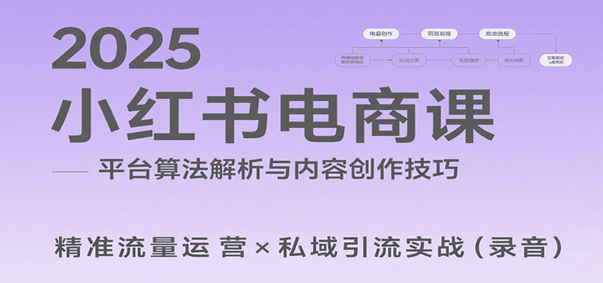 2025小红书电商课：解析算法，创作高转化内容，助力卖家获取流量实现变现（录音）凯哥轻创网-网创项目资源站-副业项目-创业项目-搞钱项目凯哥轻创网