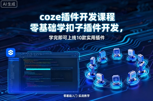 coze插件开发课程，零基础学扣子插件开发，学完即可上线10款实用插件凯哥轻创网-轻创网-创业网-网创项目资源站-副业项目-创业项目-搞钱项目凯哥轻创网