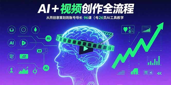 （15869期）AI+短视频创作全流程：从创意策划到账号增长，96节课(含26项AI工具教学)凯哥轻创网-轻创网-创业网-网创项目资源站-副业项目-创业项目-搞钱项目凯哥轻创网