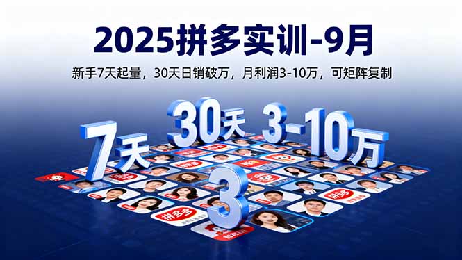 （16008期）2025拼多多实训-9月：新手7天起量,30天日销破万,月利润3-10万,可矩阵复制凯哥轻创网-轻创网-创业网-网创项目资源站-副业项目-创业项目-搞钱项目凯哥轻创网
