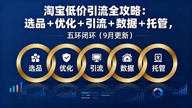 （16009期）淘宝低价引流全攻略：选品＋优化＋引流＋数据＋托管，五环闭环（9月更新）凯哥轻创网-轻创网-创业网-网创项目资源站-副业项目-创业项目-搞钱项目凯哥轻创网