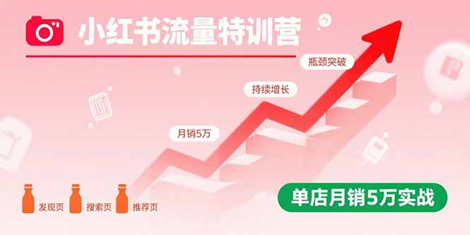 （15936期）小红书流量特训营：突破流量瓶颈，实现店铺持续增长，单店月销5万实战凯哥轻创网-轻创网-创业网-网创项目资源站-副业项目-创业项目-搞钱项目凯哥轻创网
