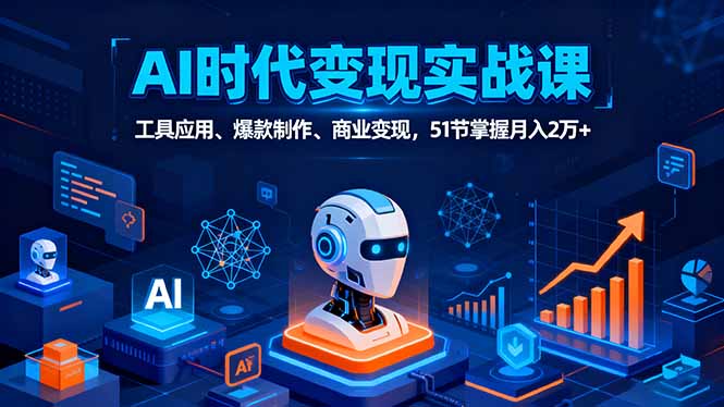 （16093期）AI时代全场景实战课，工具应用、爆款制作、商业变现，51节掌握月入2万+凯哥轻创网-轻创网-创业网-网创项目资源站-副业项目-创业项目-搞钱项目凯哥轻创网