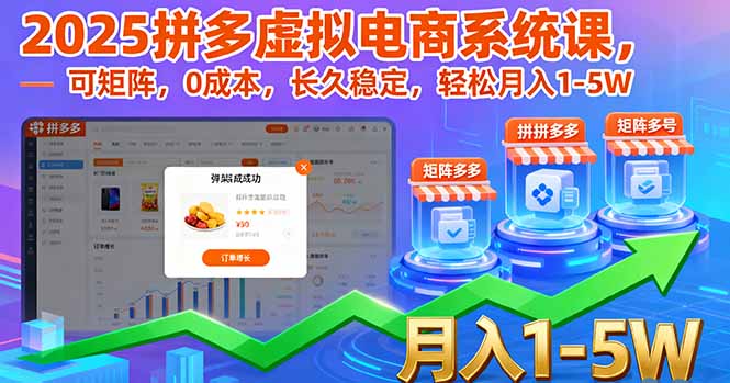 （16088期）2025拼多多虚拟电商系统课，可矩阵，0成本，长久稳定，轻松月入1-5W凯哥轻创网-轻创网-创业网-网创项目资源站-副业项目-创业项目-搞钱项目凯哥轻创网
