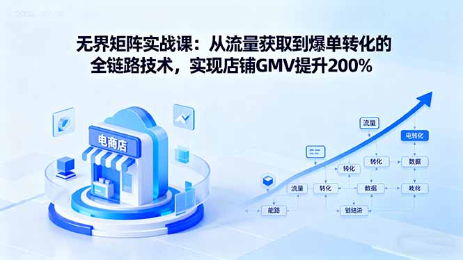 （16104期）无界矩阵实战课：从流量获取到爆单转化的全链路技术，实现店铺GMV提升200%凯哥轻创网-轻创网-创业网-网创项目资源站-副业项目-创业项目-搞钱项目凯哥轻创网