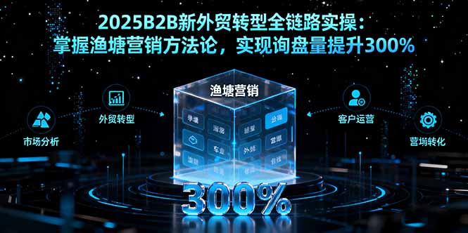 （16129期）2025B2B新外贸转型全链路实操：掌握渔塘营销方法论，实现询盘量提升300%凯哥轻创网-轻创网-创业网-网创项目资源站-副业项目-创业项目-搞钱项目凯哥轻创网