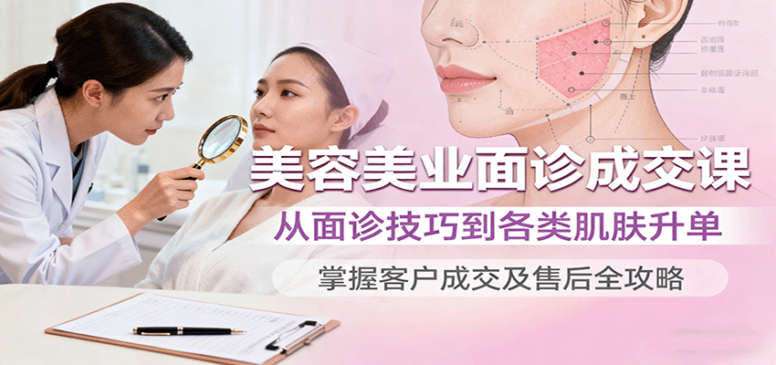 美容美业面诊成交课，从面诊技巧到各类肌肤升单，掌握客户成交及售后全攻略凯哥轻创网-轻创网-创业网-网创项目资源站-副业项目-创业项目-搞钱项目凯哥轻创网