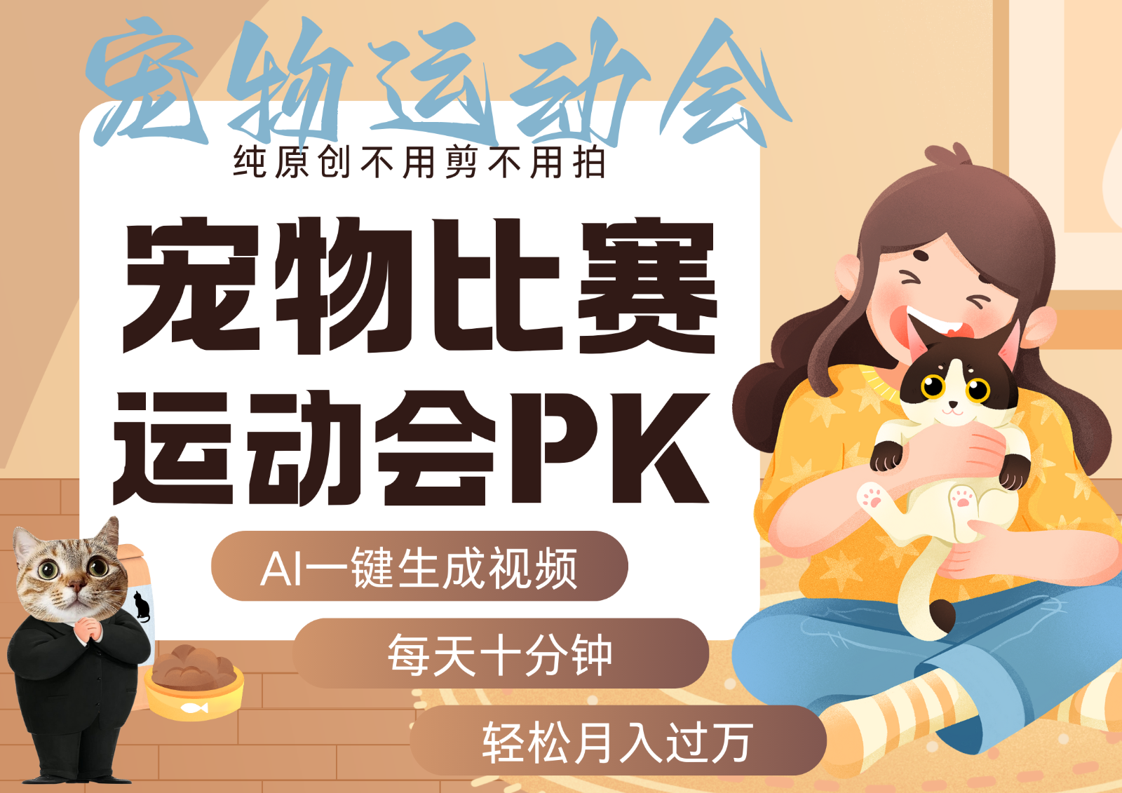 AI萌宠运动员跳水 射击  篮球  足球比赛   每天十分钟 附详细提示词文案库  代替做…凯哥轻创网-轻创网-创业网-网创项目资源站-副业项目-创业项目-搞钱项目凯哥轻创网
