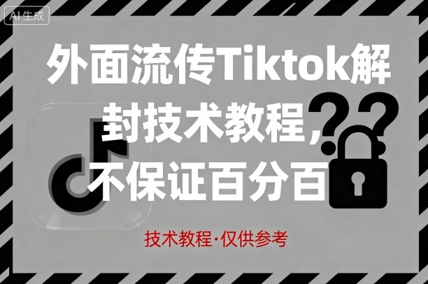 外面流传Tiktok解封技术教程，不保证百分百，具体自测凯哥轻创网-轻创网-创业网-网创项目资源站-副业项目-创业项目-搞钱项目凯哥轻创网