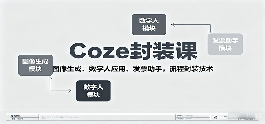 Coze封装课，图像生成、数字人应用、发票助手，流程封装技术凯哥轻创网-轻创网-创业网-网创项目资源站-副业项目-创业项目-搞钱项目凯哥轻创网