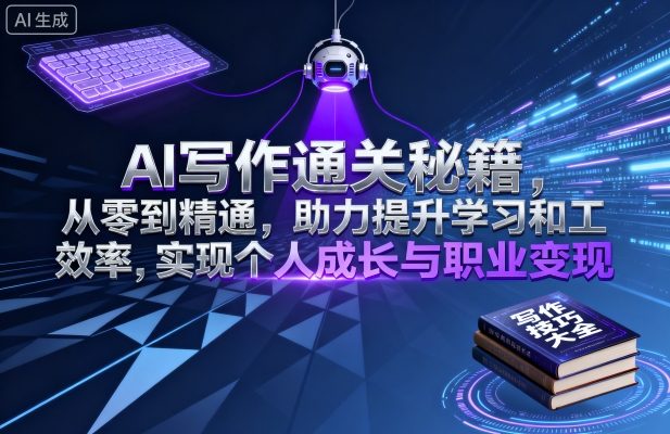 AI写作通关秘籍，从零到精通，助力提升学习和工作效率，实现个人成长与职业变现凯哥轻创网-轻创网-创业网-网创项目资源站-副业项目-创业项目-搞钱项目凯哥轻创网