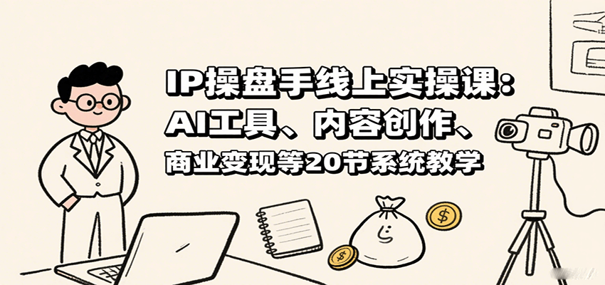 IP操盘手线上实操课：AI工具、内容创作、商业变现等20节系统教学凯哥轻创网-轻创网-创业网-网创项目资源站-副业项目-创业项目-搞钱项目凯哥轻创网