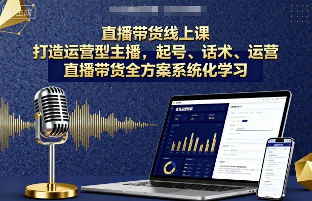 直播带货线上课，打造运营型主播，起号、话术、运营，直播带货全方案系统化学习凯哥轻创网-轻创网-创业网-网创项目资源站-副业项目-创业项目-搞钱项目凯哥轻创网