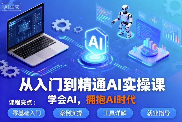 从入门到精通AI实操课，学会AI，拥抱AI时代凯哥轻创网-轻创网-创业网-网创项目资源站-副业项目-创业项目-搞钱项目凯哥轻创网