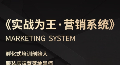服装老板必修课《实战为王-营销系统》实现业绩被动式增长凯哥轻创网-轻创网-创业网-网创项目资源站-副业项目-创业项目-搞钱项目凯哥轻创网