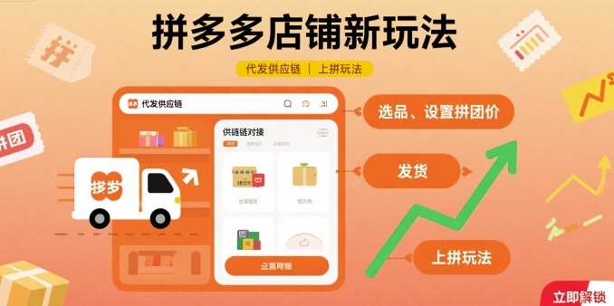 拼多多店铺新玩法，代发供应链上拼玩法凯哥轻创网-轻创网-创业网-网创项目资源站-副业项目-创业项目-搞钱项目凯哥轻创网