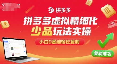 拼多多虚拟精细化少品玩法实操，小白0基础轻松复制凯哥轻创网-轻创网-创业网-网创项目资源站-副业项目-创业项目-搞钱项目凯哥轻创网