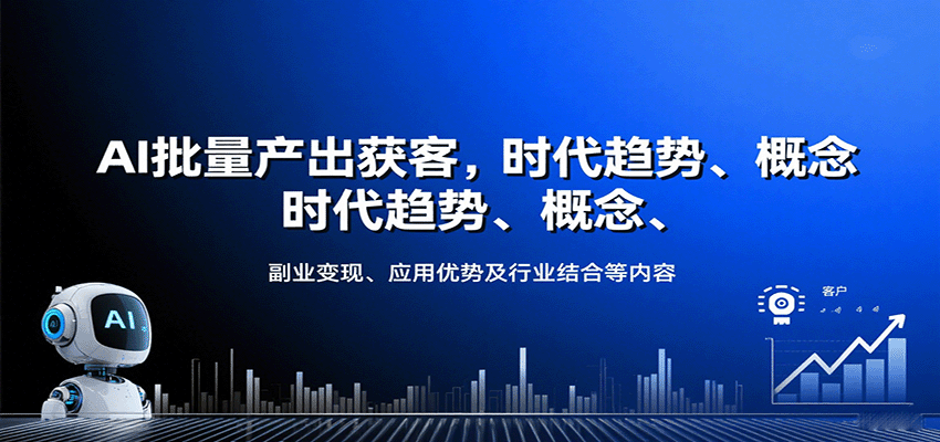 AI批量产出获客，时代趋势、概念、副业变现、应用优势及行业结合等内容凯哥轻创网-轻创网-创业网-网创项目资源站-副业项目-创业项目-搞钱项目凯哥轻创网