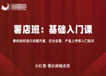 小红薯薯店商城卖货，基础入门课，教你如何进行店铺开通、后台设置、产品上传等入门知识凯哥轻创网-轻创网-创业网-网创项目资源站-副业项目-创业项目-搞钱项目凯哥轻创网