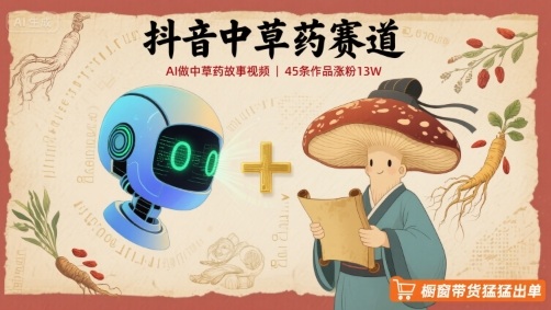 抖音中草药赛道，用AI做中草药故事视频，45条作品涨粉13W，橱窗带货猛猛出单凯哥轻创网-轻创网-创业网-网创项目资源站-副业项目-创业项目-搞钱项目凯哥轻创网