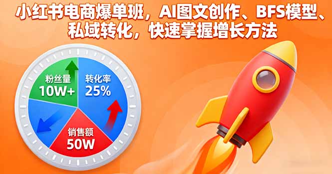 （16187期）小红书电商爆单班，AI图文创作、BFS模型、私域转化，快速掌握增长方法凯哥轻创网-轻创网-创业网-网创项目资源站-副业项目-创业项目-搞钱项目凯哥轻创网
