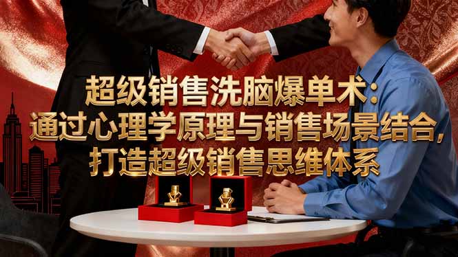 （16370期）超级销售洗脑爆单术：通过心理学原理与销售场景结合,打造超级销售思维体系凯哥轻创网-轻创网-创业网-网创项目资源站-副业项目-创业项目-搞钱项目凯哥轻创网