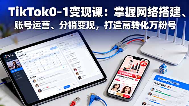 （16334期）TikTok0-1变现课：掌握网络搭建、账号运营、分销变现，打造高转化万粉号凯哥轻创网-轻创网-创业网-网创项目资源站-副业项目-创业项目-搞钱项目凯哥轻创网