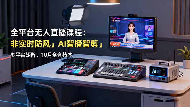 （16279期）全平台无人直播课程：非实时防风＋AI智播智剪＋多平台矩阵，10月全套技术凯哥轻创网-轻创网-创业网-网创项目资源站-副业项目-创业项目-搞钱项目凯哥轻创网