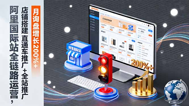 （16311期）阿里国际站全链路运营，店铺搭建+直通车推广+全站推广，月询盘增长200%+凯哥轻创网-轻创网-创业网-网创项目资源站-副业项目-创业项目-搞钱项目凯哥轻创网