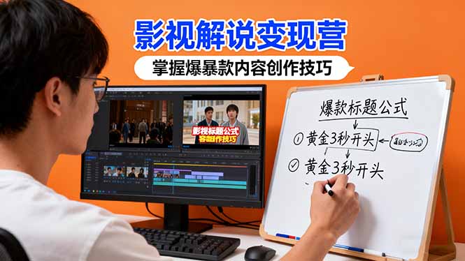 （16348期）影视解说变现营：通过30+实战案例爆款内容创作技巧，掌握影视解说盈利密码凯哥轻创网-轻创网-创业网-网创项目资源站-副业项目-创业项目-搞钱项目凯哥轻创网