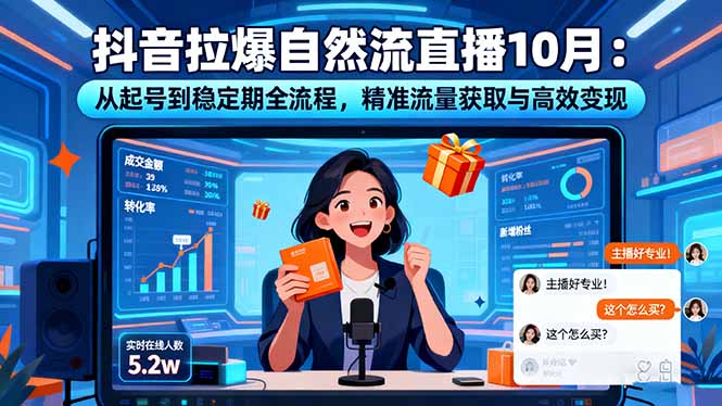 （16339期）抖音拉爆自然流直播10月：从起号到稳定期全流程，精准流量获取与高效变现凯哥轻创网-轻创网-创业网-网创项目资源站-副业项目-创业项目-搞钱项目凯哥轻创网