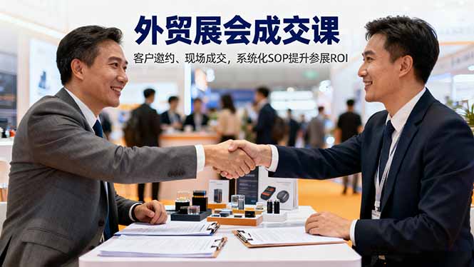 （16356期）外贸展会成交课，含目标制定、客户邀约、现场成交，系统化SOP提升参展ROI凯哥轻创网-轻创网-创业网-网创项目资源站-副业项目-创业项目-搞钱项目凯哥轻创网