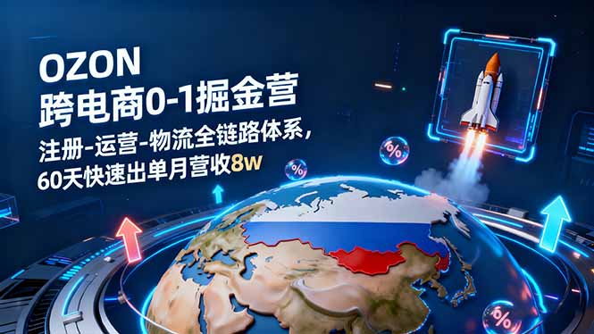 （16277期）OZON跨境电商0-1掘金营：注册-运营-物流全链路体系，60天快速出单月营收8w凯哥轻创网-轻创网-创业网-网创项目资源站-副业项目-创业项目-搞钱项目凯哥轻创网
